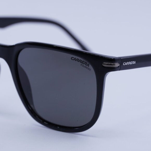 CARRERA 300/S 008A M9 Sunglasses Black Square Frame, Grey Polarized Lenses - Picture 7 of 11